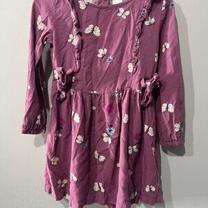 Carter's purple butterfly dress with ruffles and tie sleeves. Size: 4 years